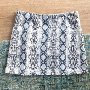 Faux snakeskin print skirt